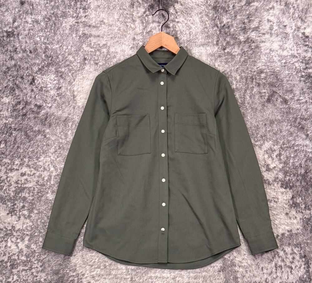 Wool & Prince Shirt XS Mens Green Twill Dual Pocket Button Down